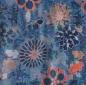 Preview: Viskose Druck Aquarellblüten auf rauchblau